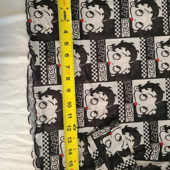 Dolls Kill Betty Boop Checkered Long Sleeve Tee - Black and White - Picture 5 of 7